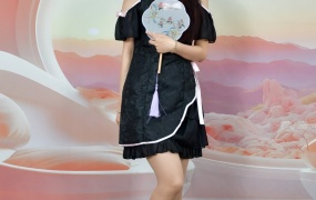 188/小九~《九万字旗袍》黑色旗袍演绎万种风情。